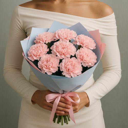 Букет гвоздик «Сахарная нега»